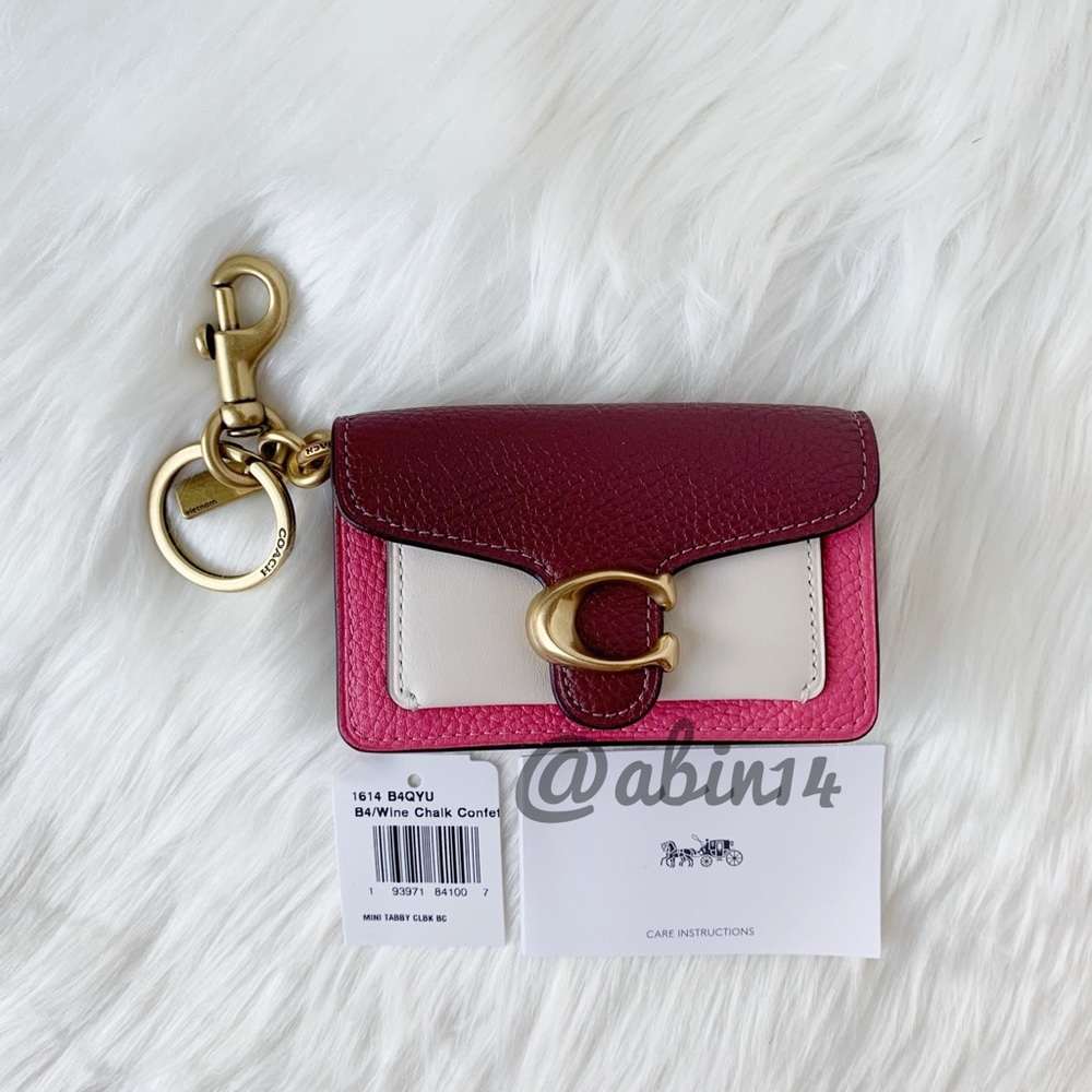 NWT Coach Mini Tabby Bag Charm Coin Card Case - Picture 6 of 9